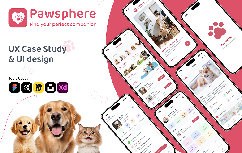 Pawsphere — "Find Your Perfect Companion" UI/UX Case Study
