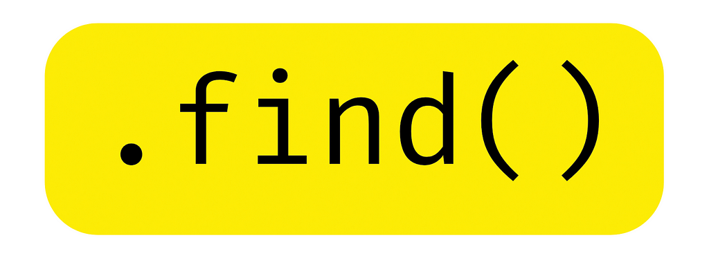 .find() written in black with a yellow background.