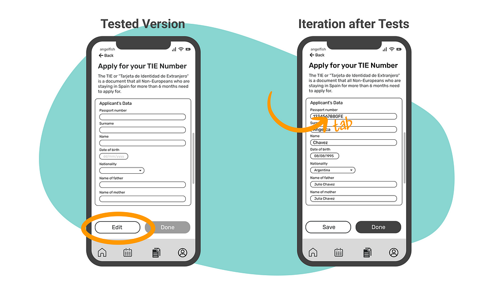 changes made after usability testing