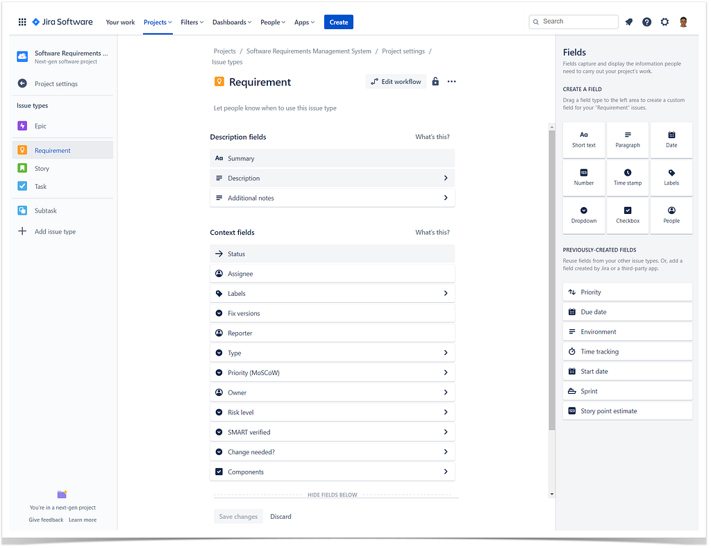 new issue type in Jira