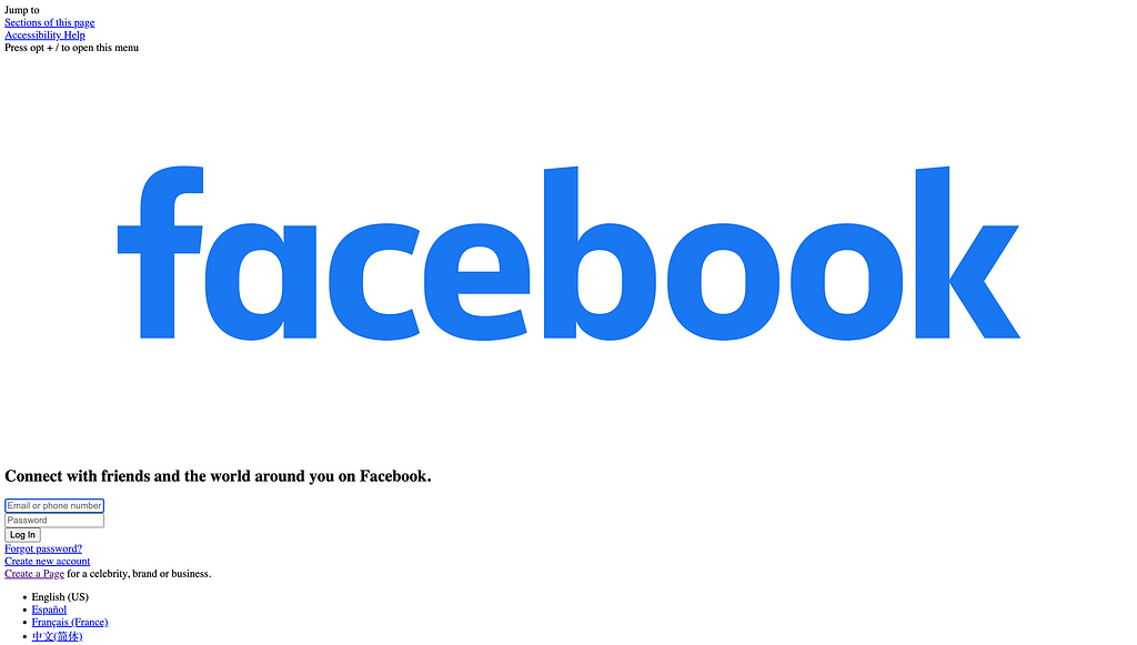 facebook without css