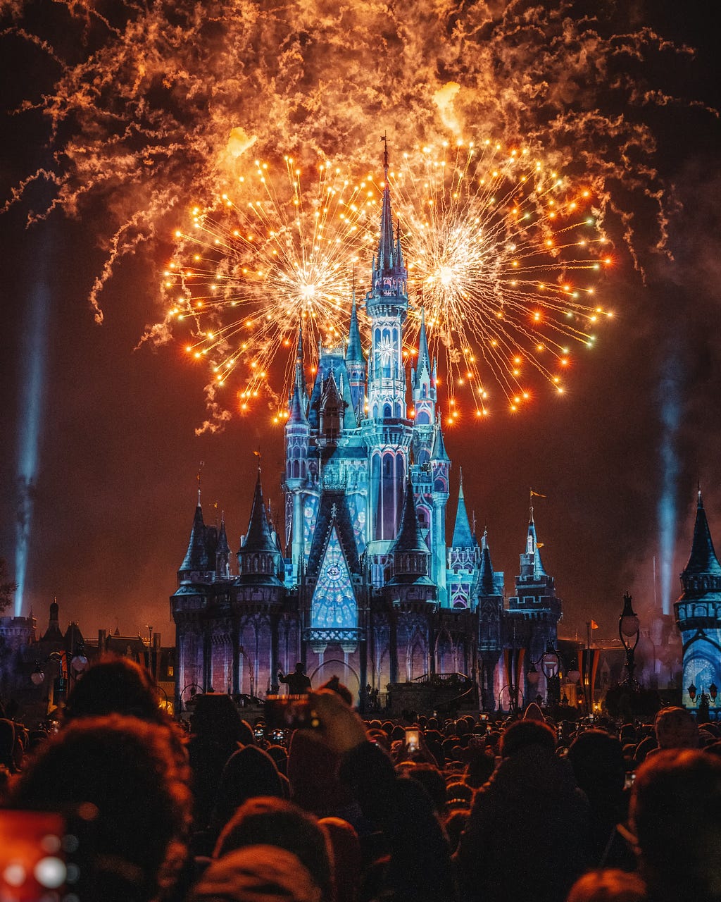 Fireworks over a castle at Disney