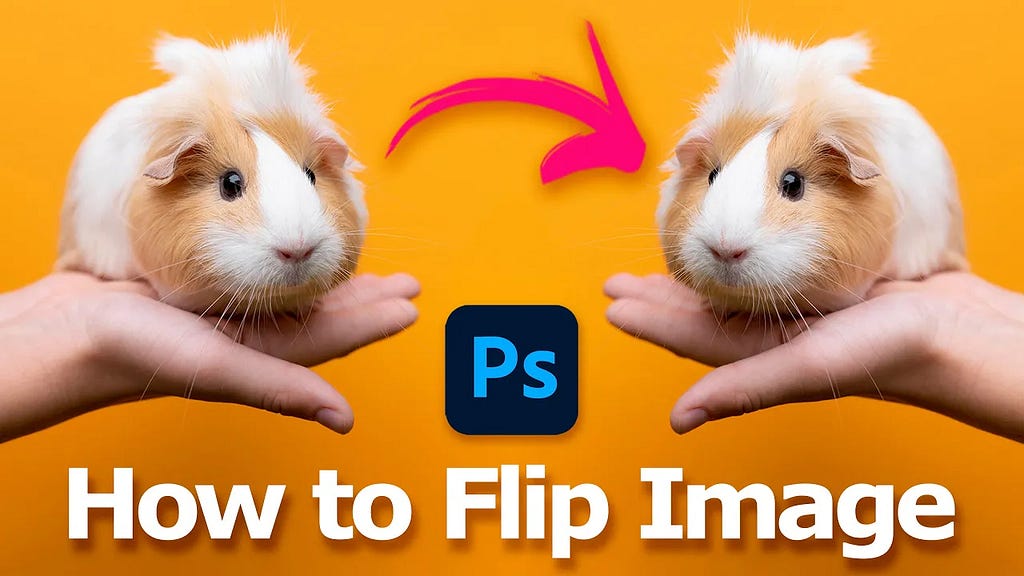 How to flip an image in photoshop without flipping the canvas