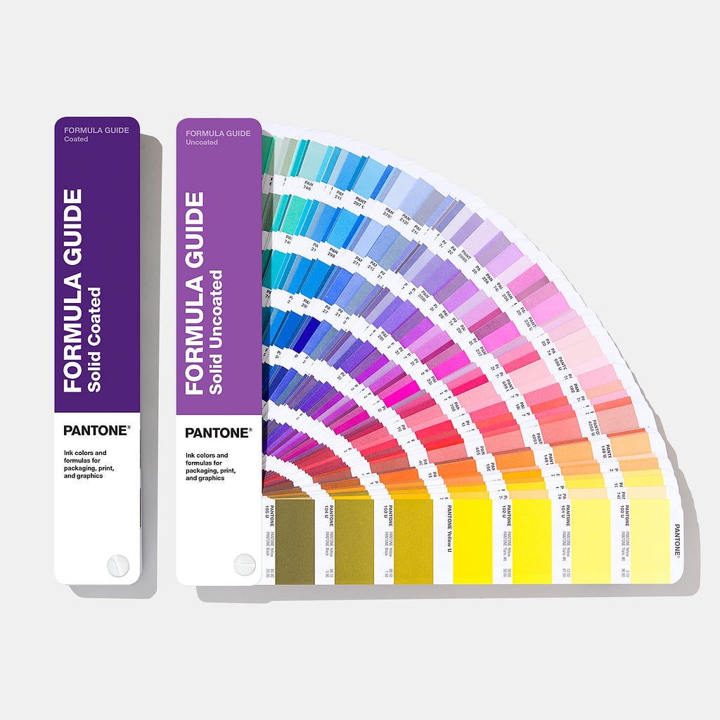 Pantone color guides for solid coated & solid uncoated formulas
