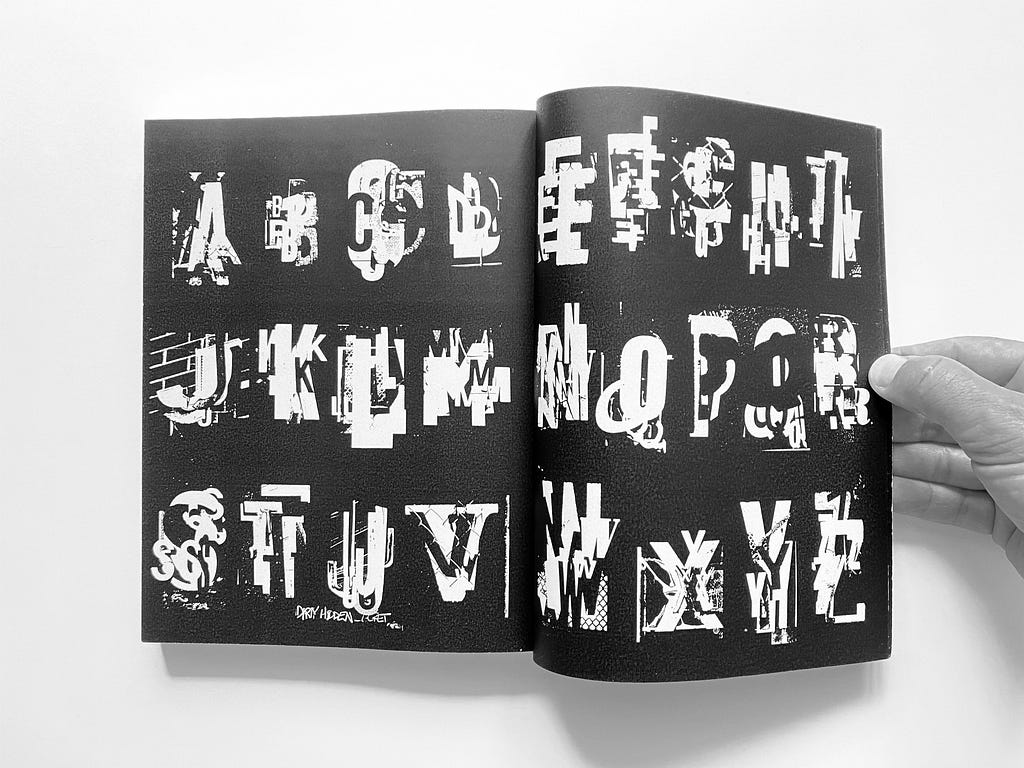 Recombinant Typography publication spread: the types