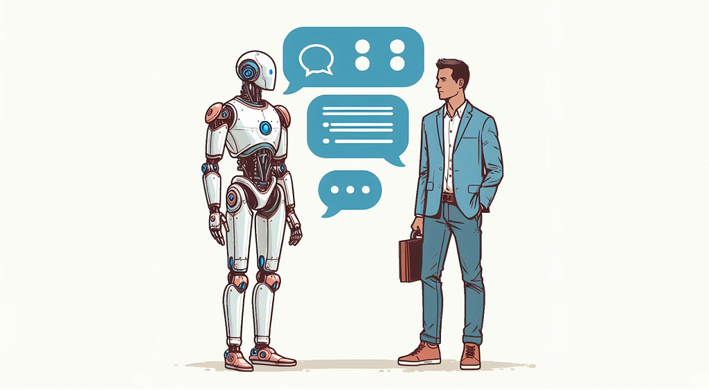 Robô e homem conversando