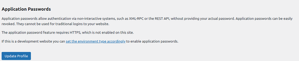 http limitation in Application password