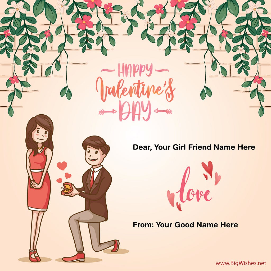 Romantic Valentines Day Wishes Image for Girlfriend