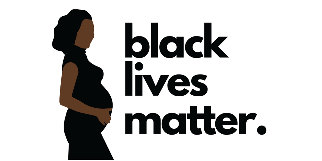 Pregnant black mother with black lives matter.