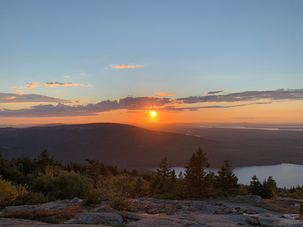 Sunset, Cadillac Mountain, Acadia National Park, Maine — Photo by Donald Raab