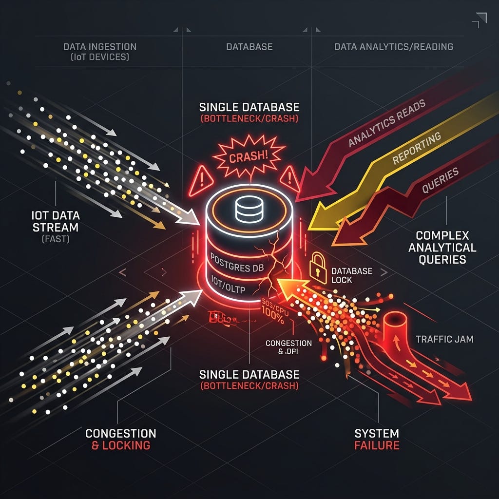 Scaling Analytical Dashboards on Write-Heavy IoT Data: A Data Mart Architecture Pattern