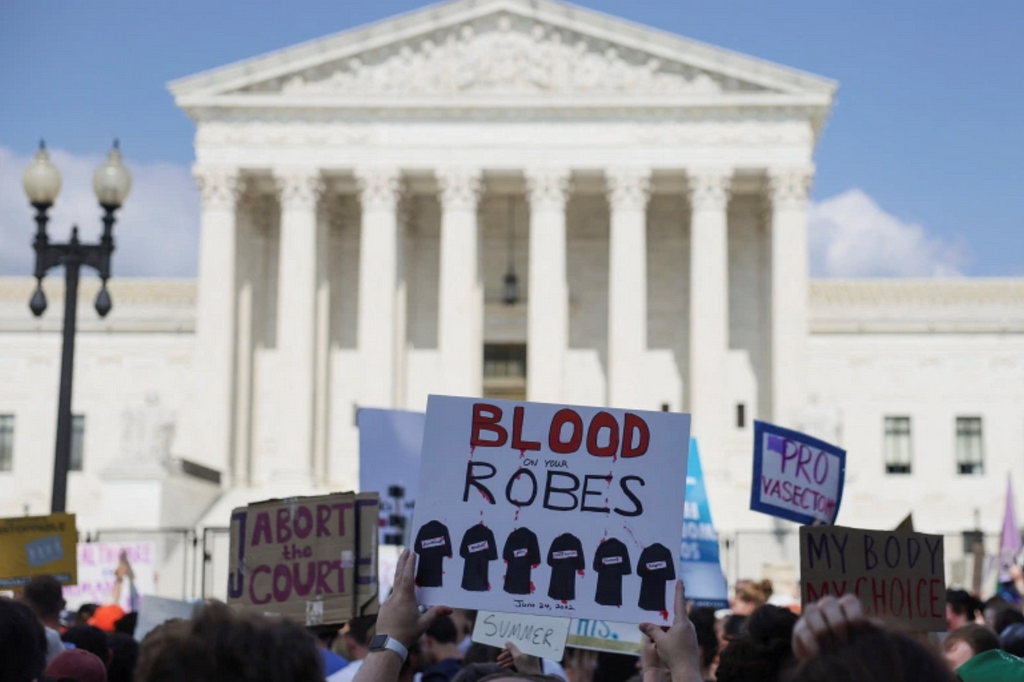 Abortion rights demonstrators protest outside the US Supreme Court on June 24, 2022