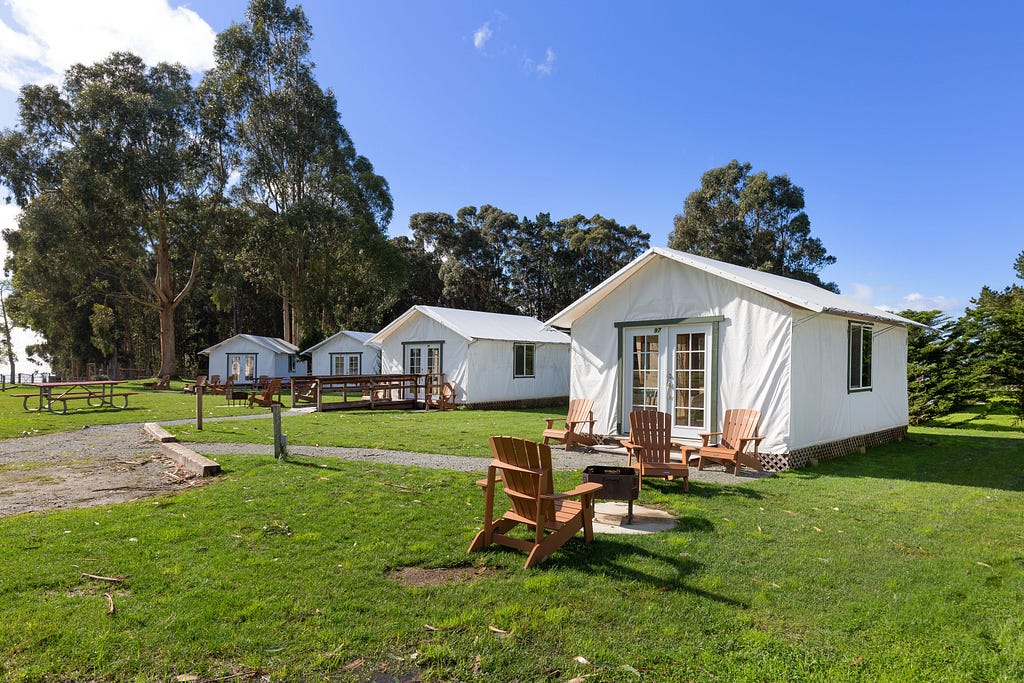 Costanoa’s 75 glamping tents sit along the coast between Santa Cruz and San Francisco. (photo courtesy of Costanoa Lodge and Camp)