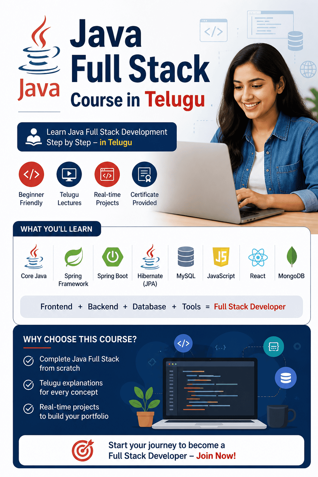 Java Full Stack Course in Telugu — Build Dynamic Web Applications from Scratch