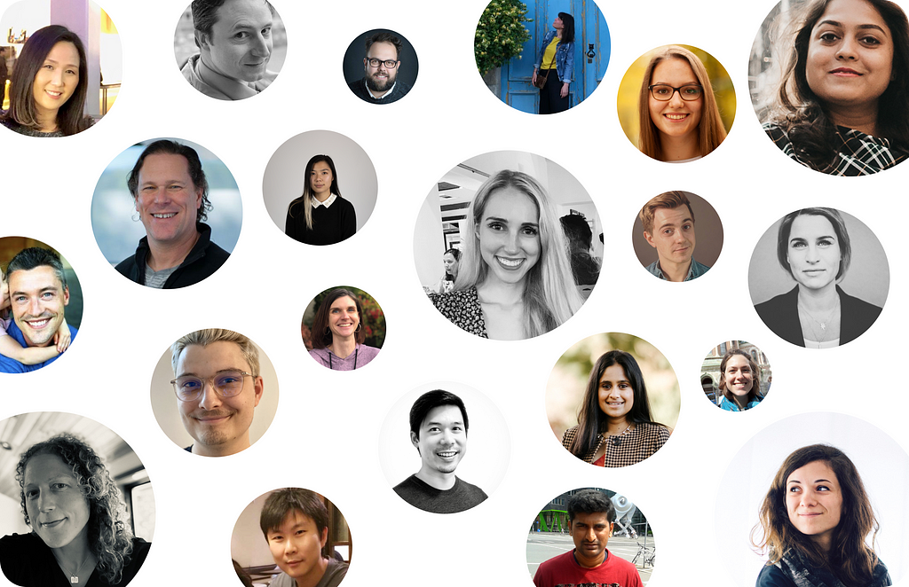 Portrait photos of designers and researchers from 11 product areas who have worked over 6 months to define the future of the SAP experience