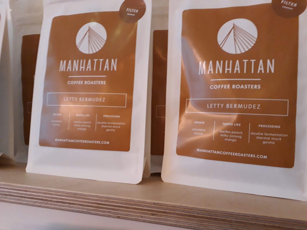 Letty Bermudez Colombian Geisha roasted by Manhattan brewed at Effy using an Origami