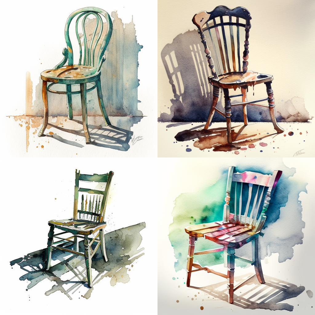 chairs, watercolor
