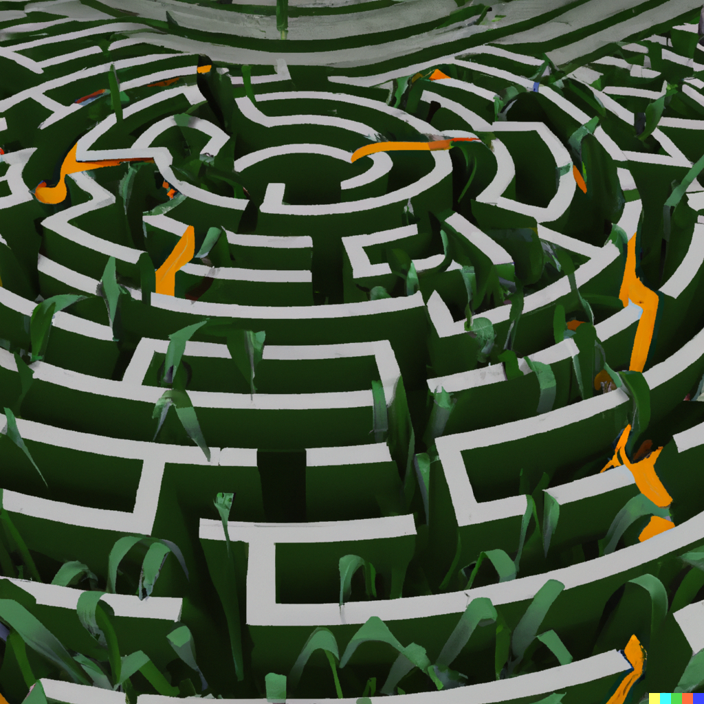 Image of surrealist corn maze