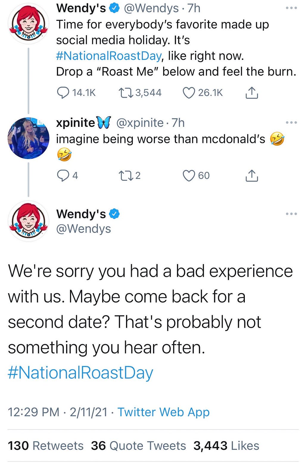 Wendy’s ripped into brands and people during National Roast Day