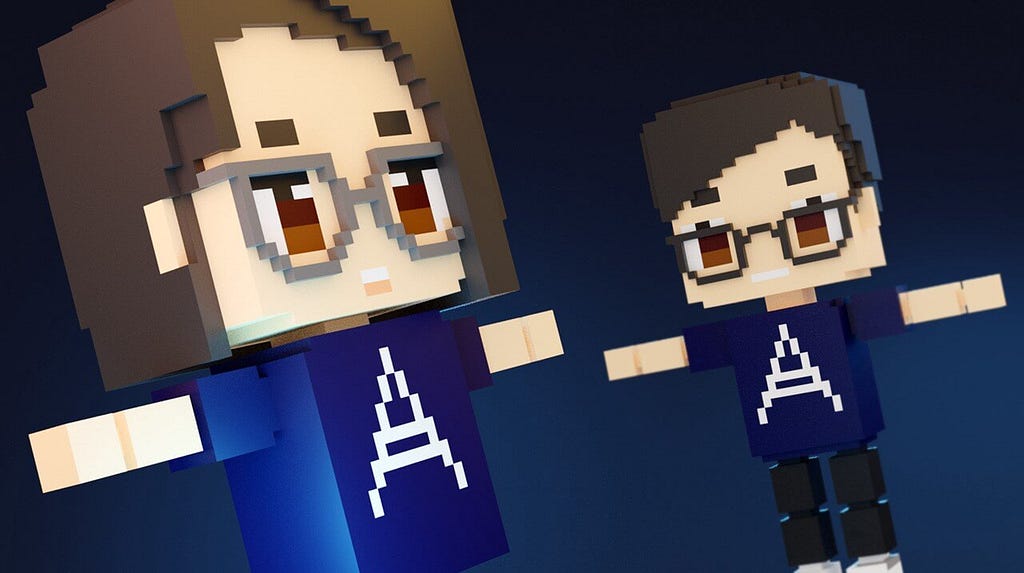 Avatars created with MagicaVoxel, rendered in Blender 2.8