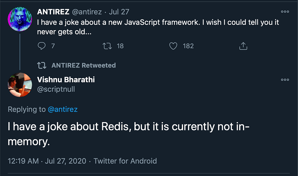 antirez is author of redis