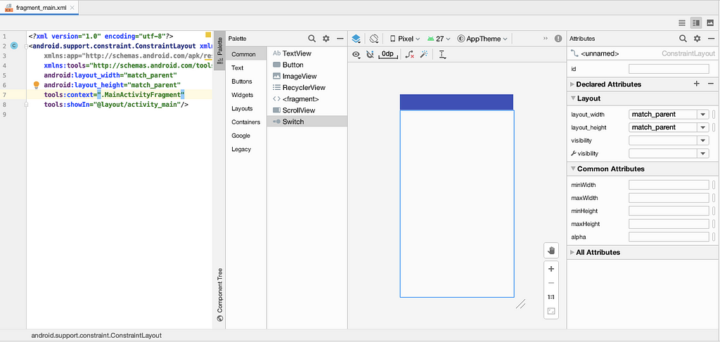 android studio screen as it should be once set up