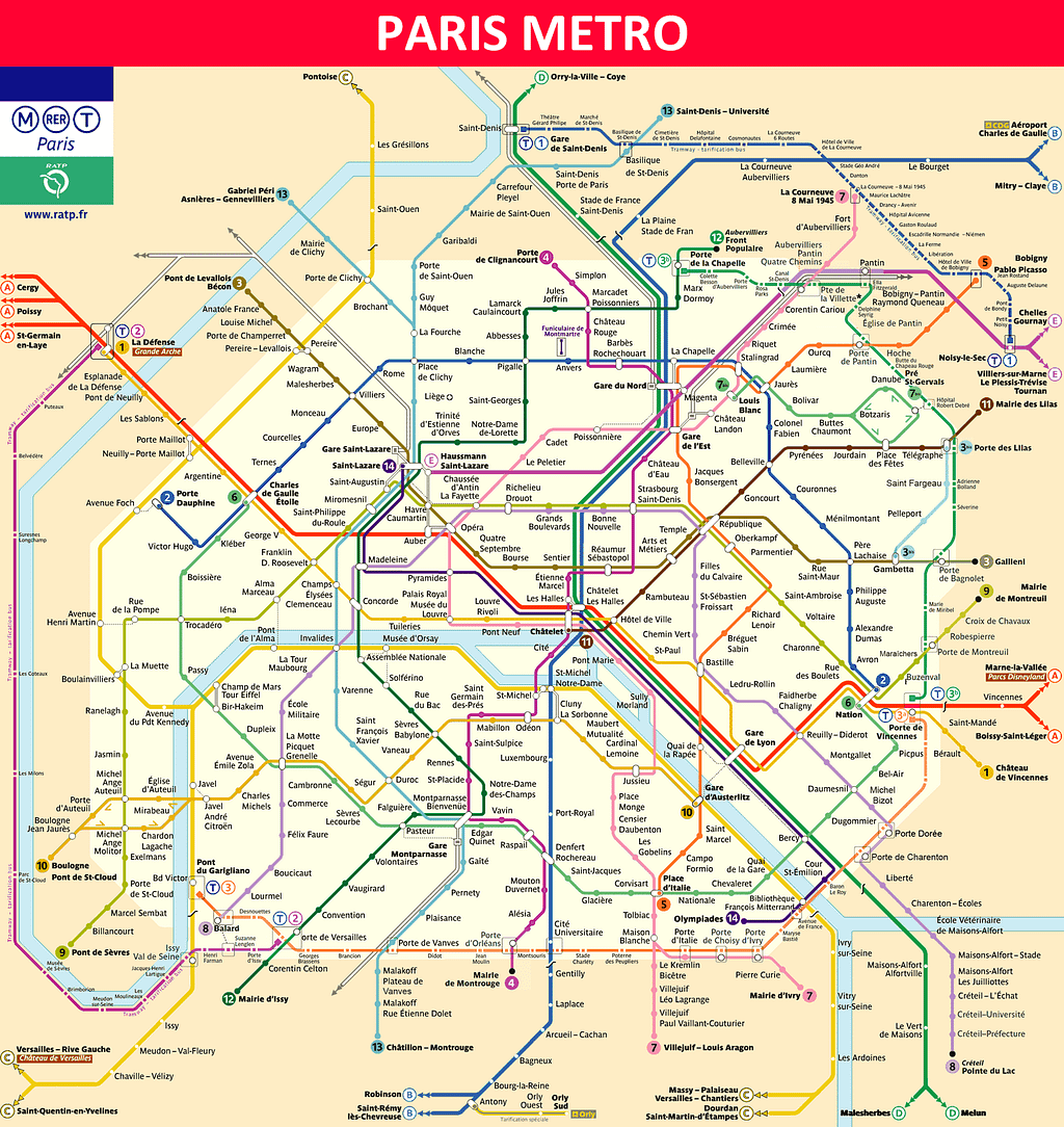 Paris Metro Map 2018 — Timetable, Ticket Price, Tourist Information