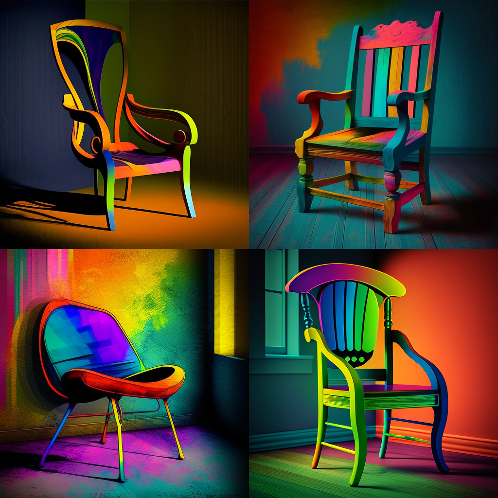 chairs, vibrant