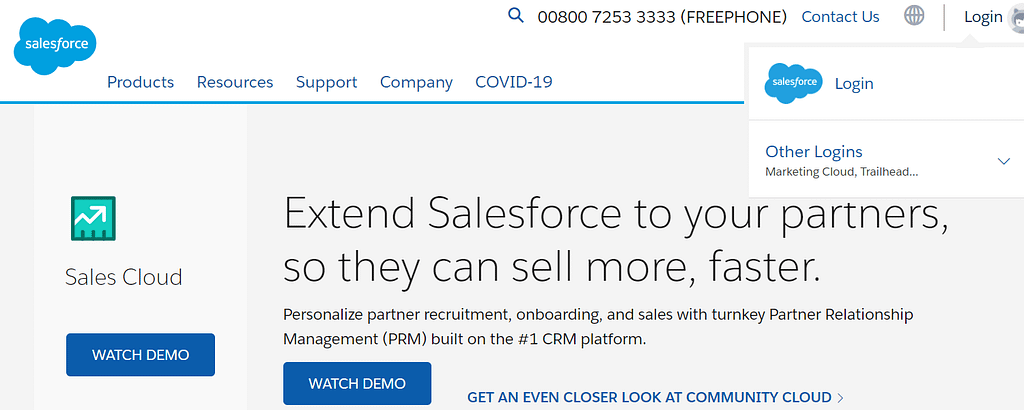 Salesforce PRM page