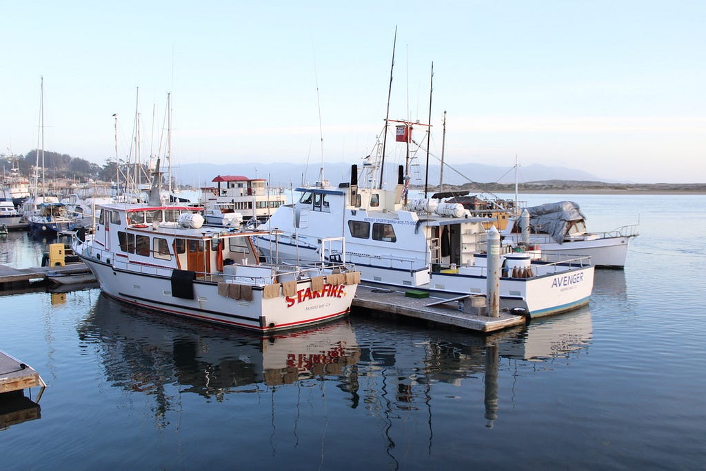 Charter fishing boats in Morro Bay