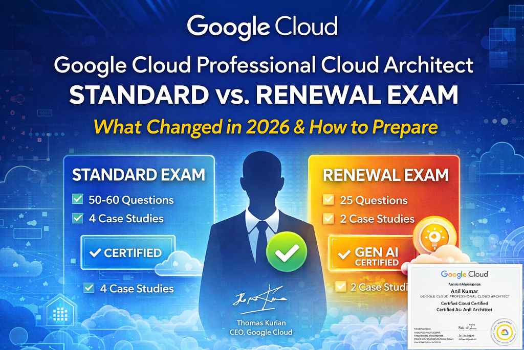 Google Cloud Professional Cloud Architect 2026: Standard vs Renewal Exam — Complete Guide, Strategy…