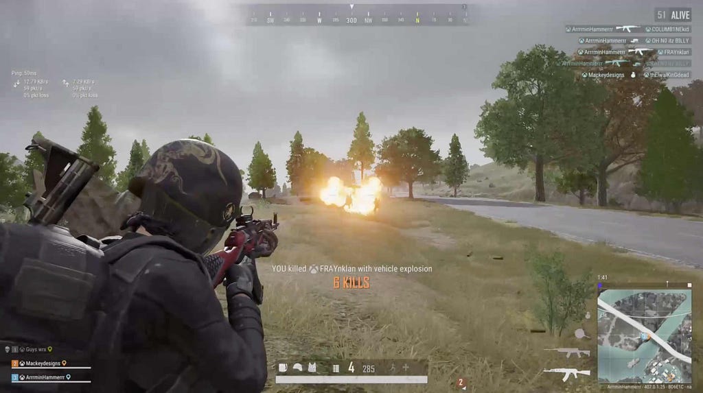 Vehicle explosion by yours truly in PUBG