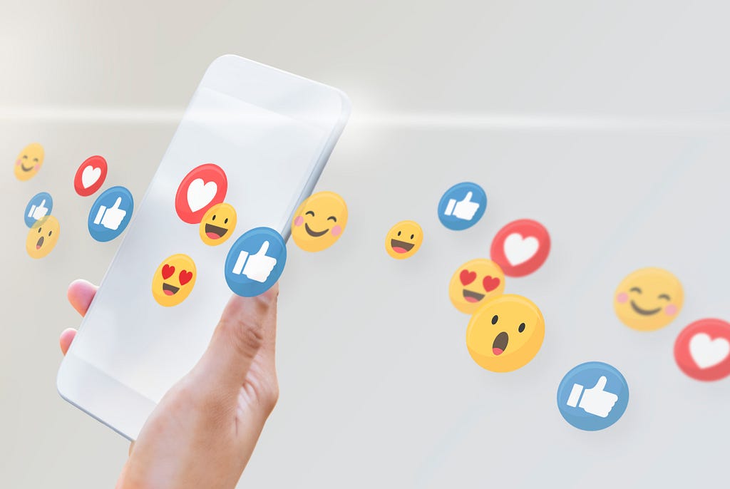 Likes, hearts and laughs on social media