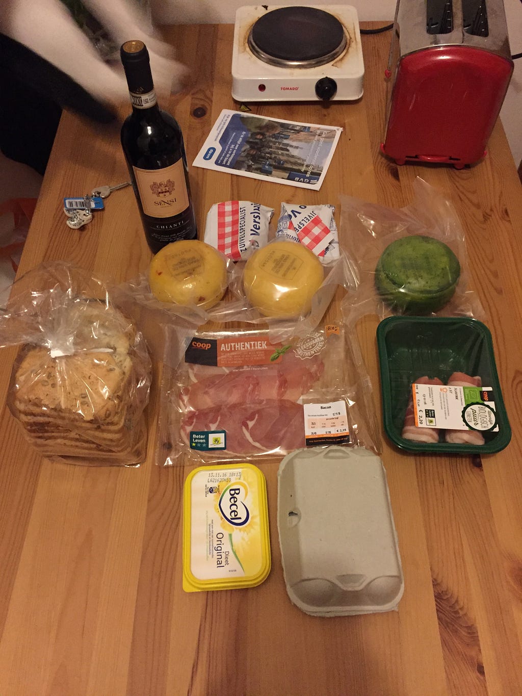 ingredients to make a grilled cheese in Amsterdam