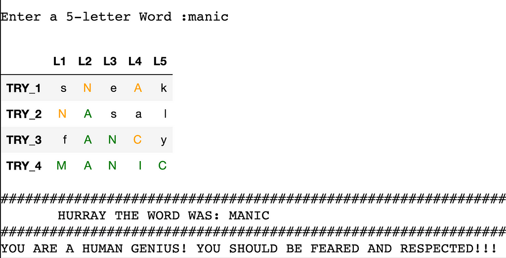 WORDLE in Python  LaptrinhX