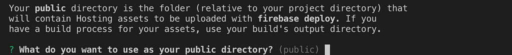 Choose public as your default directory.