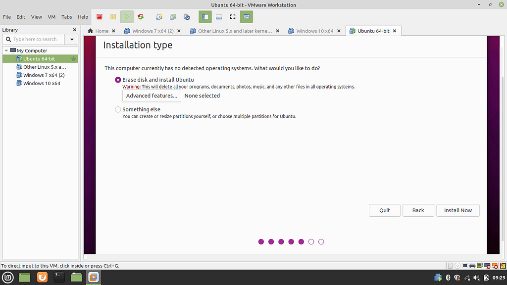 Select Erase the Disk for auto partition.