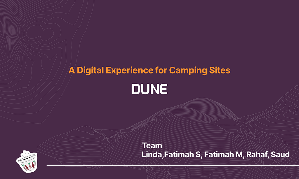 A cover including the project’s name “DUNE” and the names of the 5 team members