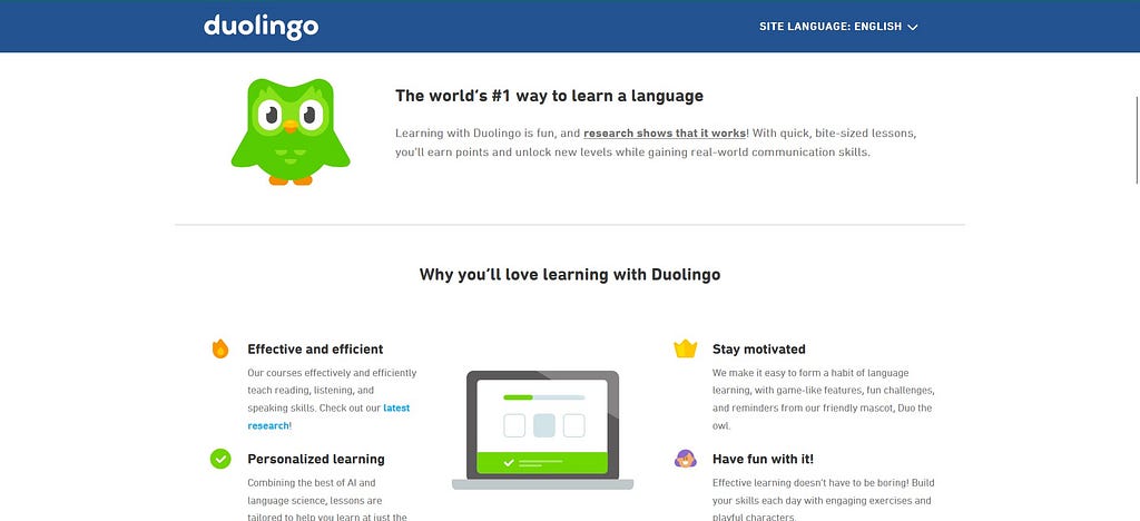 Duolingo the World’s #1 way to learn a language.