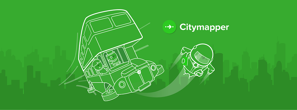 Citymapper app logo: a flying bus
