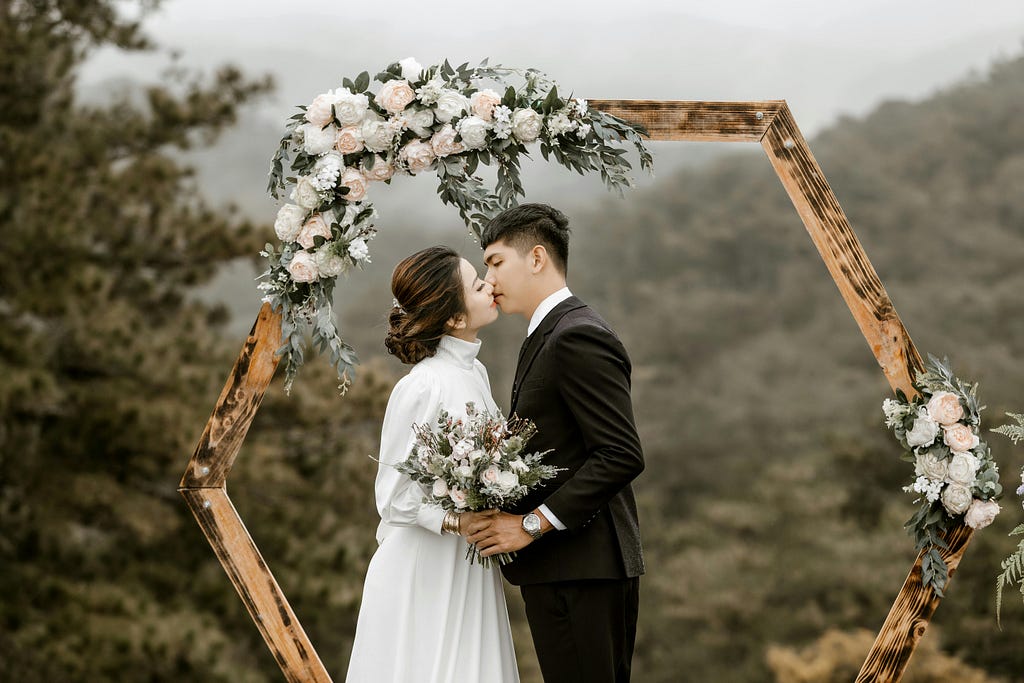 A couple getting married