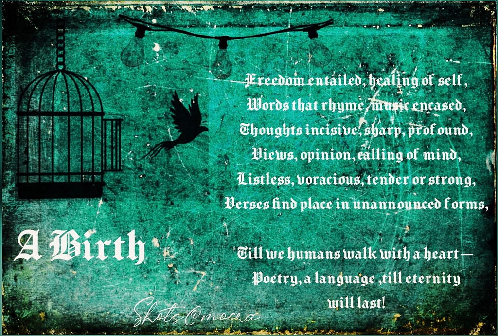 poem :a birth (world poetry day), digi illustration by author