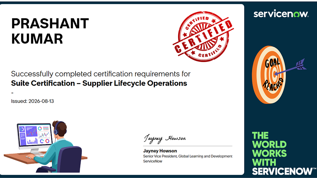 Suite Certification — Supplier Lifecycle Operations