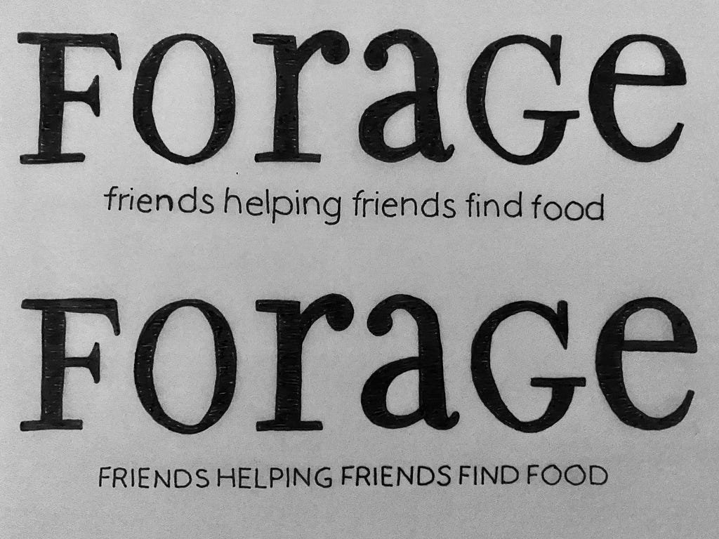 Forage Typographic Sketch