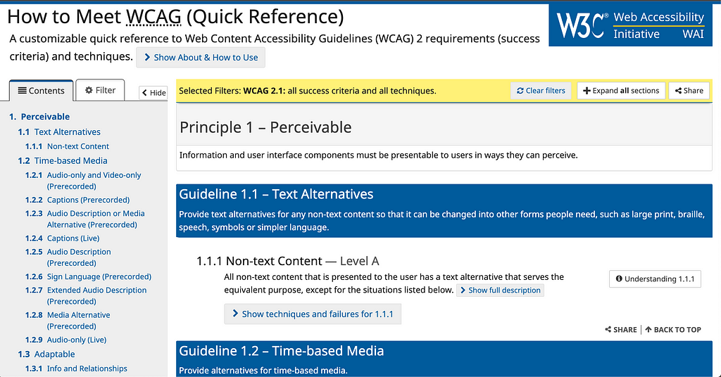 Web Content Accessibility Guidelines