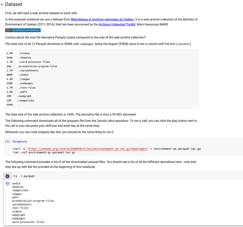 Example notebook dataset setup.