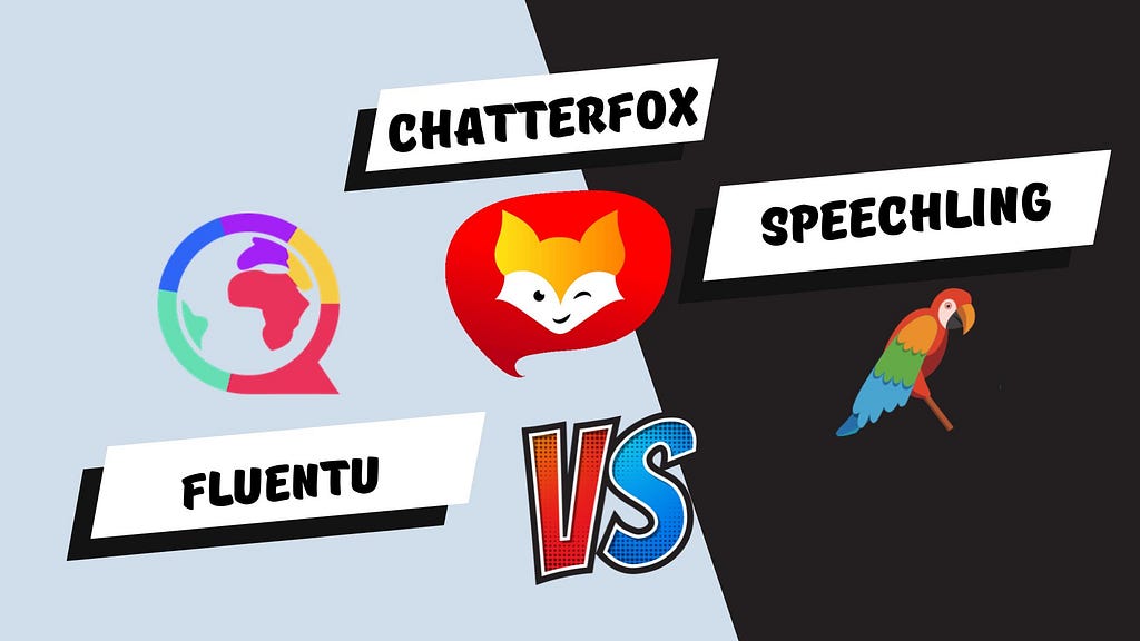 The image include Logos of FluentU, ChatterFox, and Speechling.
