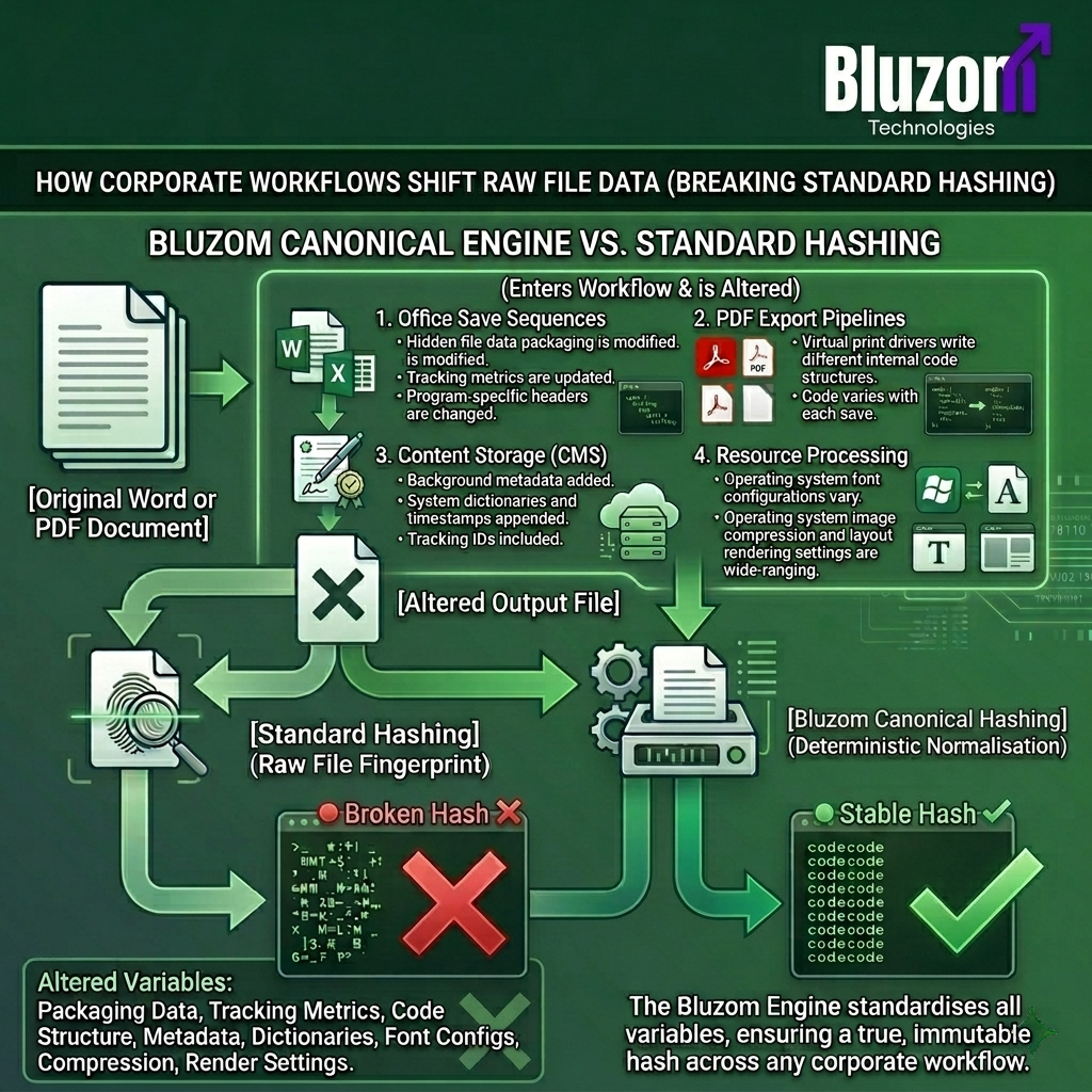 How Canonicalization Makes PDF and Office Files Hash Deterministically in the European Union