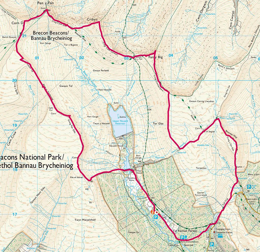 GPS route map, recorded during walk