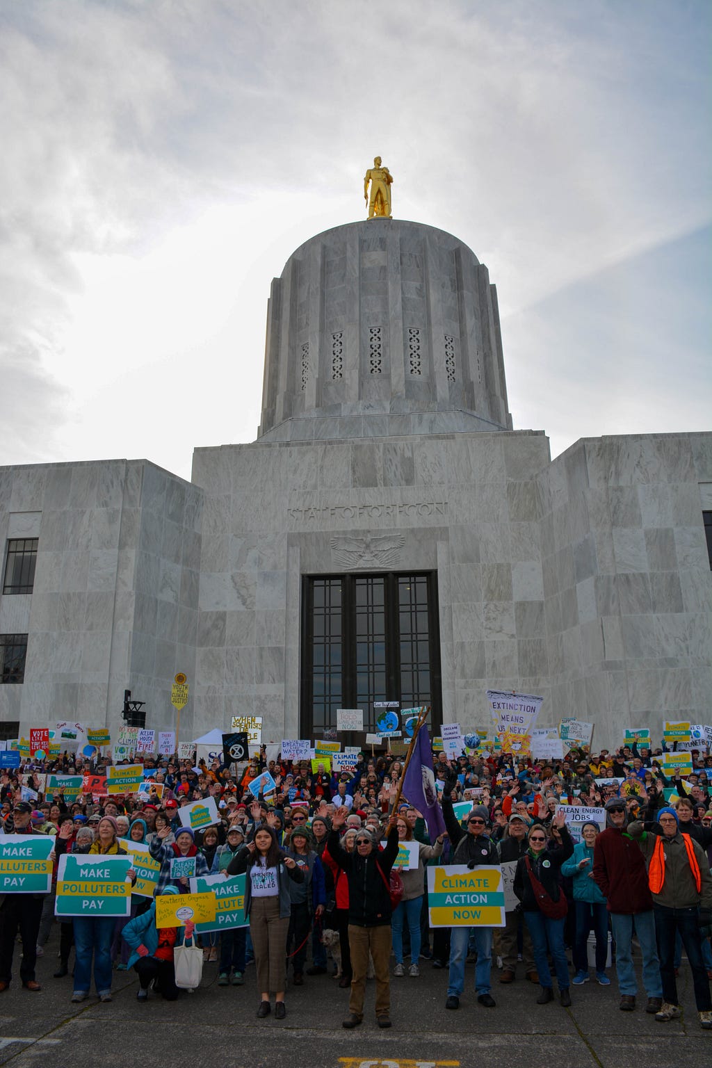 Photo of attendees at the Climate Action Rally in February 2020